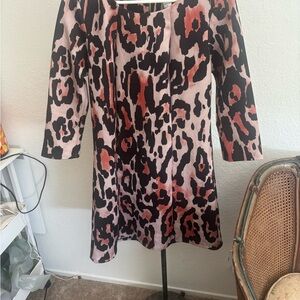 Bar III Black and Coral Patterned Dress
